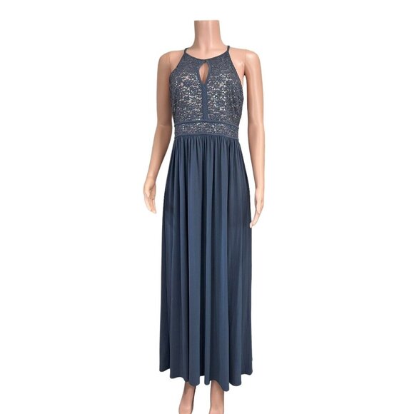 Night Way Collections Navy Blue Maxi Dress - Picture 14 of 14